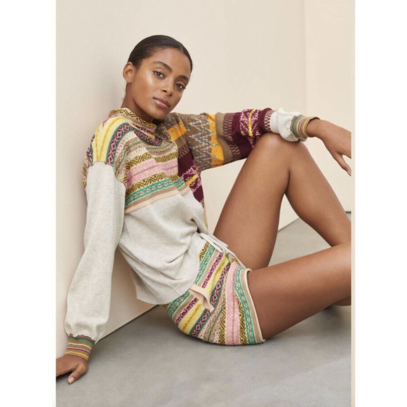 Daily Practice Pants - Anthropologie Lounge Daily Practice Contrast Knit Shorts Medium